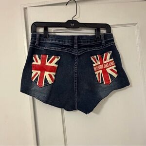 NWT - Navy Blue Denim Union Jack Shorts - XL